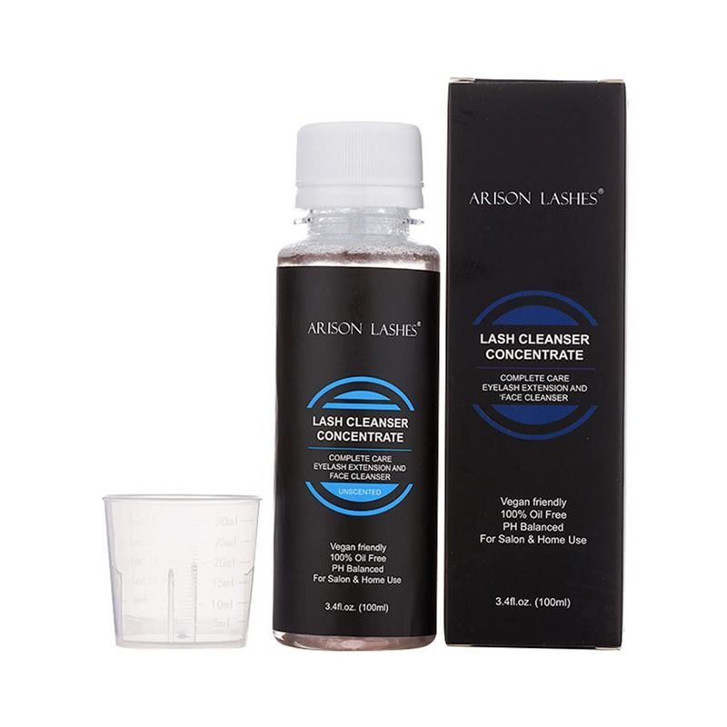 Eyelash Cleanser Concentrate 100ml Professional Lash Extensions Shampoo Natural Foaming Cleanser for Extensions Lashes with Salon Home Care-Makes 20 Bottles 60ml Eyelash Shampoo(Unscente)