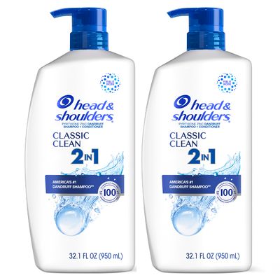 Head &amp; Shoulders 2-in-1 Classic Clean Anti-Dandruff Shampoo &amp; Conditioner Twin Pack, Paraben-Free, Color-Safe, Fresh Scent, 32.1 Fl Oz (Set of 2)
