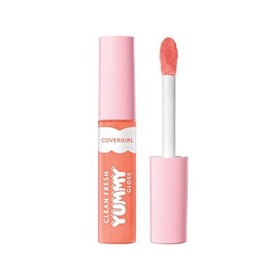 COVERGIRL Clean Fresh Yummy Gloss - Lip Gloss, Sheer, Natural Scents, Vegan Formula - Peach Out!