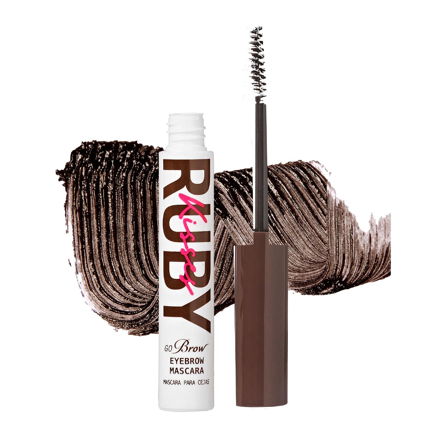 Ruby Kisses GoBrow Tinted Brow Mascara Eyebrow Gel, Fast Sculpt and Shapes Eyebrows (Dark Brown)