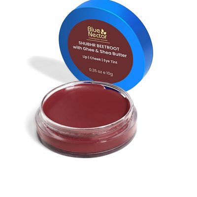 Blue Nectar Lip Tint Balm for Deep Wine Tinted Lips | Natural Beetroot Lip Balm Moisturizer for Dry Skin with Organic Ghee &amp; Shea Butter | Long Lasting Hydrating Lip Tint (10g)