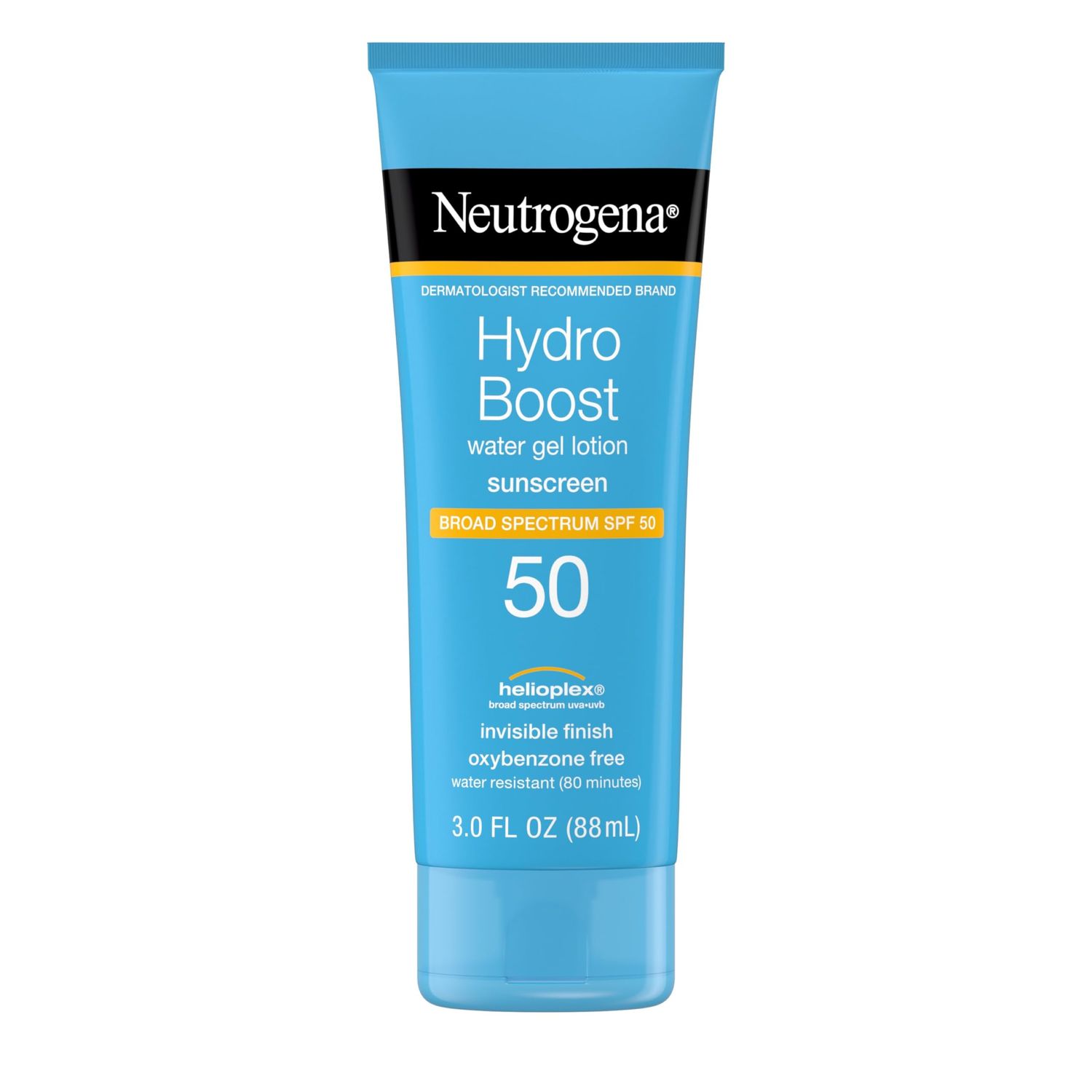 Neutrogena Hydro Boost Moisturizing Water Gel Sunscreen Lotion with Broad Spectrum SPF 50, Water-Resistant &amp; Non-Greasy Hydrating Sunscreen Lotion, Oil-Free, 3 fl. oz