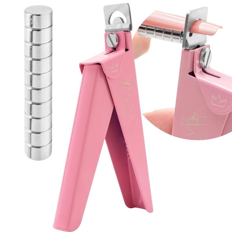 Yaya Acrylic False Nail Clippers with Magnets,Nail cutters for nail tips magnet, Nail Tip Cutter with Length Measurement, Acrylic Nail Cutter With Sizer Magnets, Manicure Tool for Salon Home Nail Art.