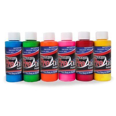 Face Painting Makeup - ProAiir Makeup - Set of 6 Atomic UV Colors - 2.1 oz (60ml)