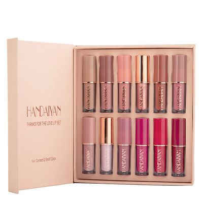 12 Colors Matte Lipstick Set Petansy Liquid Lipstick Kit Long Lasting Waterproof Lip Gloss Set with Gift Box