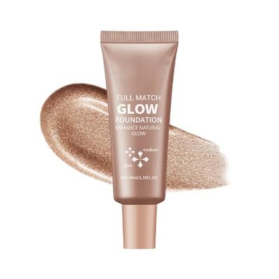 Full Match Glow Foundation, Enhance Foundation Natural Glow, Professional Coverage for a Flawless Look (Medium, Large)