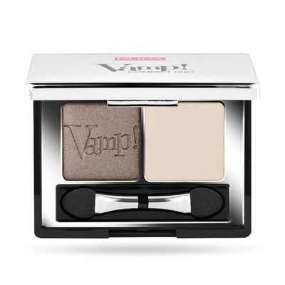 Pupa Milano Vamp! Eyeshadow Compact Duo 006 Brown Vanilla - Light, Smooth, Blendable, Cream Compact Shadow - Stunning, Colorful, Pigmented Shade - Paraben-Free Formula - 0.078 oz