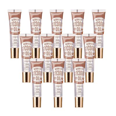 KISS Broadway Clear Lip Gloss 0.47oz14ml 12Pcs (Coconut Oil)