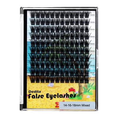Dedila Large Pack Cluster Eyelash Extensions D Curl Wide Stem Mixed 10-12-14-16mm 12-14-16mm14-16-18mm Individual False Eyelashes Dramatic Volume Eye Lashes Set (mixed 14-16-18mm)