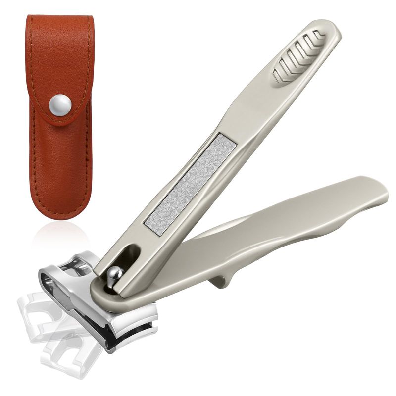 Nail Clippers for Seniors, 360 Degree Rotary Fingernail and Toenail Clippers with Long Handle Ultra Sharp Sturdy Stainless Steel Heavy Duty Large Toe Nail Clippers for Thick Nails Built-in Nail File