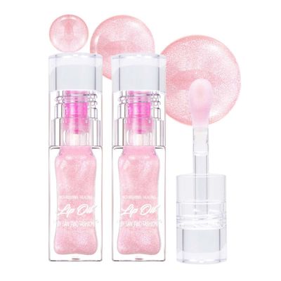 Aaiffey 2Pcs Magic Color Changing Lip Oil,Boss Up Lip Glow Oil Color Changing Lip Gloss Hydrating Lip Plumping Oil Non-sticky Nourishing Primer Lip Tinted
