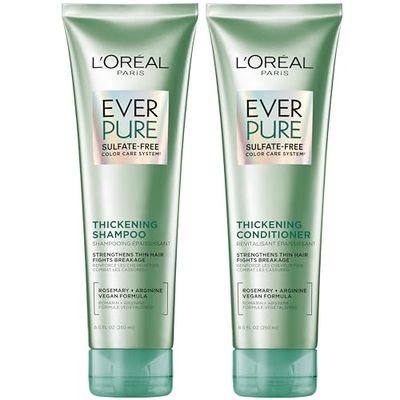 L&#39;Oreal Paris Thickening Sulfate Free Shampoo and Conditioner, Thickens  Strengthens Thin, Fragile Hair, EverPure, 1 Hair Care Kit