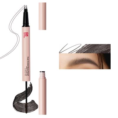 BLBLINK Eyebrow Pencil - Magic 2-in-1 Eyebrow Pencil for Women with 2 Prongs and Eyebrow Tint for Natural Hair-Like Eyebrows that Last All Day, Microblading Eyebrow Pencil, Deep Brown (2 Pack)