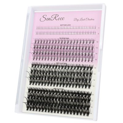 Lash Clusters Individual Lash Extensions DIY Multi-type Faux Mink Lash Tray Bottom, 7D Spike, 30D40D Clusters Natural Eyelashes for Self Application (B-7D-3040D)
