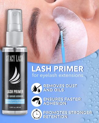 Eyelash Extension PrimerCleanser (1.35fl.oz40ml) Stacy LashProtein Oil RemoverIncrease Adhesive Bonding Power RetentionPretreatment for Individual Semi Permanent Extensions Glue Supplies