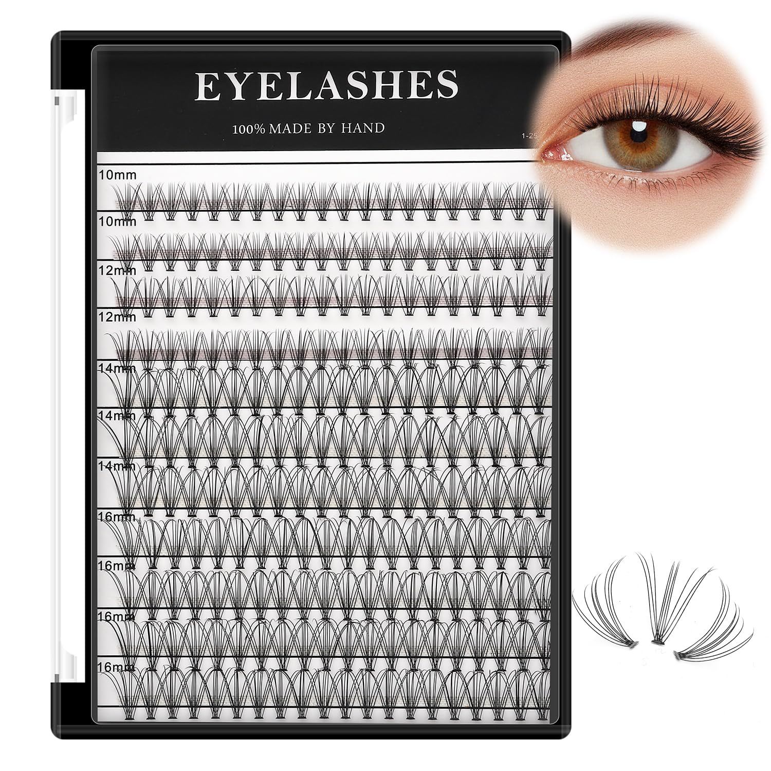 Vayator Large Tray 220 ClusterBox Eyelashes 0.07 Thickness Eyelashes Individual Eyelash False Eyelashes Extension Eyelash 10D20D40D50D Eyelash (10RR-8-10-12-14mm Mixed