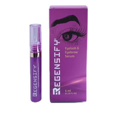 REGENSIFY Eyelash and Eyebrow Growth Serum 4 ml (0.135 FL Oz) Capixyl 5%, Redensyl, Adenosine, Biotin, Panthenol, Hyaluronic Acid, Peptides - Promotes voluminous Lashes and Brows