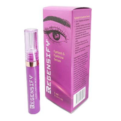 REGENSIFY Eyelash and Eyebrow Growth Serum 4 ml (0.135 FL Oz) Capixyl 5%, Redensyl, Adenosine, Biotin, Panthenol, Hyaluronic Acid, Peptides - Promotes voluminous Lashes and Brows