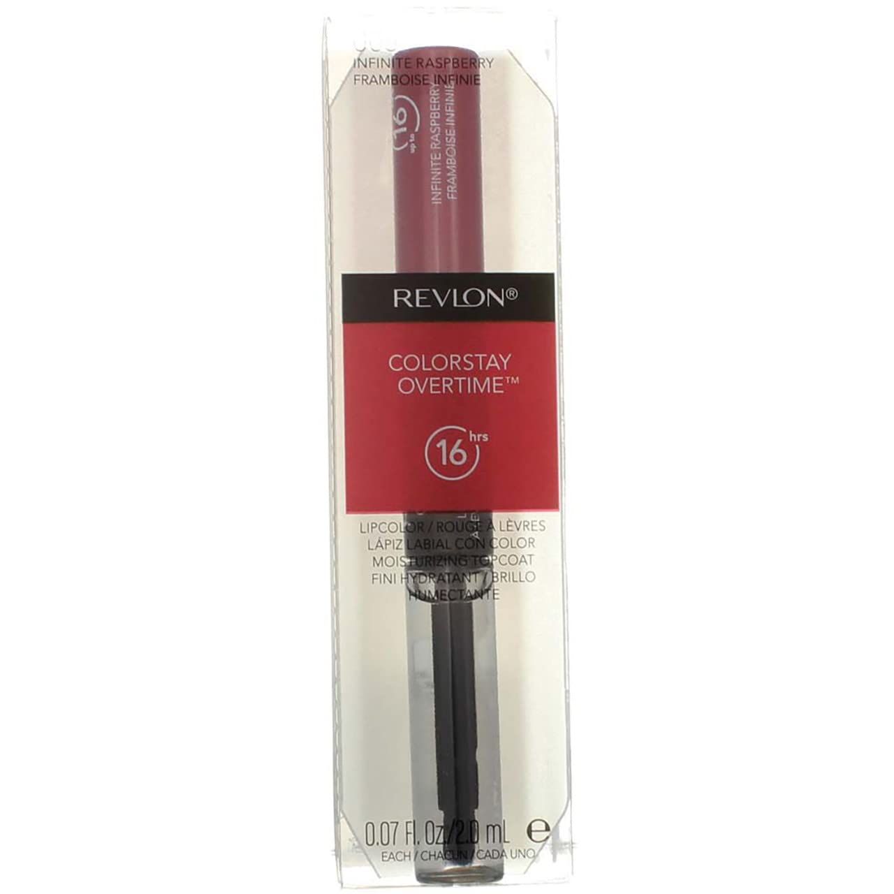 Revlon ColorStay Overtime Liquid Lip Color, Infinite Raspberry 005 0.07 oz (Pack of 4)