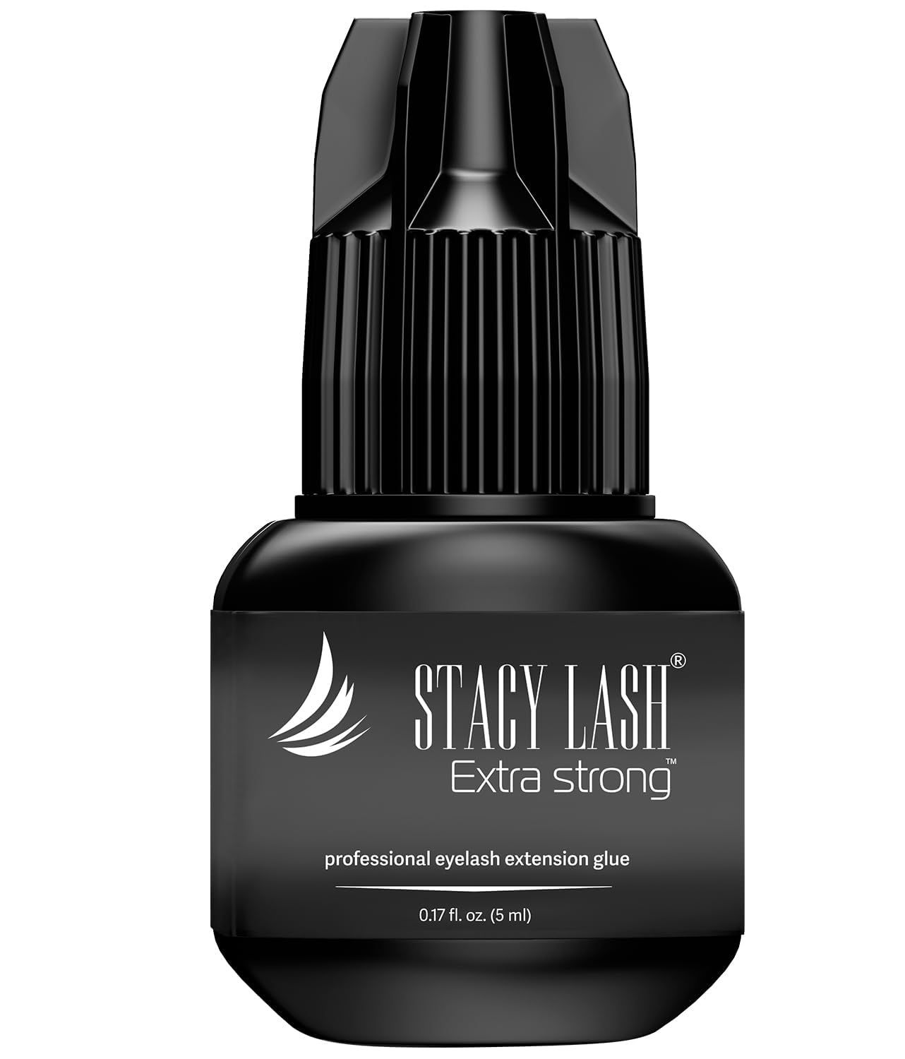 Extra Strong Eyelash Extension Glue Stacy Lash (0.17fl.oz  5ml)  0.5-1 Sec DryRetention - 8 WeeksBlack AdhesiveProfessional Supplies