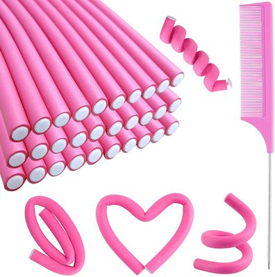 30PCS 9.45&quot; Flexi Rods Curlers Set for Short and Long Hair, No Heat Foam Rollers with Steel Comb Buytta