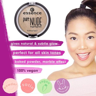 essence | Pure NUDE Highlighter, 10 Be My Highlight | Natural and Subtle Glow | Vegan &amp; Cruelty Free | - Beige