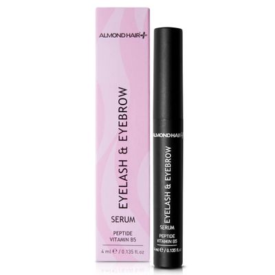 Almond Hair Eyebrow and Eyelash Growth Serum - Nourishing Lash and Brow Growth Serum for Fuller, Thicker Eyelashes and Brows - Natural Brow and Lash Growth Serum with Peptide, Oils, Vitamins