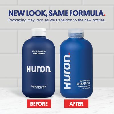 Huron Men's Shampoo | Cleansing &amp; Hydrating Formula | Citrus, Fresh Juniper &amp; Aromatic Greens Scent | Strengthens Hair | Sulfate-Free, Paraben-Free | Argan Oil, Aloe, Peppermint | 11.7 Fl Oz