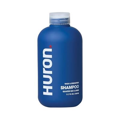 Huron Men&#39;s Shampoo | Cleansing &amp; Hydrating Formula | Citrus, Fresh Juniper &amp; Aromatic Greens Scent | Strengthens Hair | Sulfate-Free, Paraben-Free | Argan Oil, Aloe, Peppermint | 11.7 Fl Oz