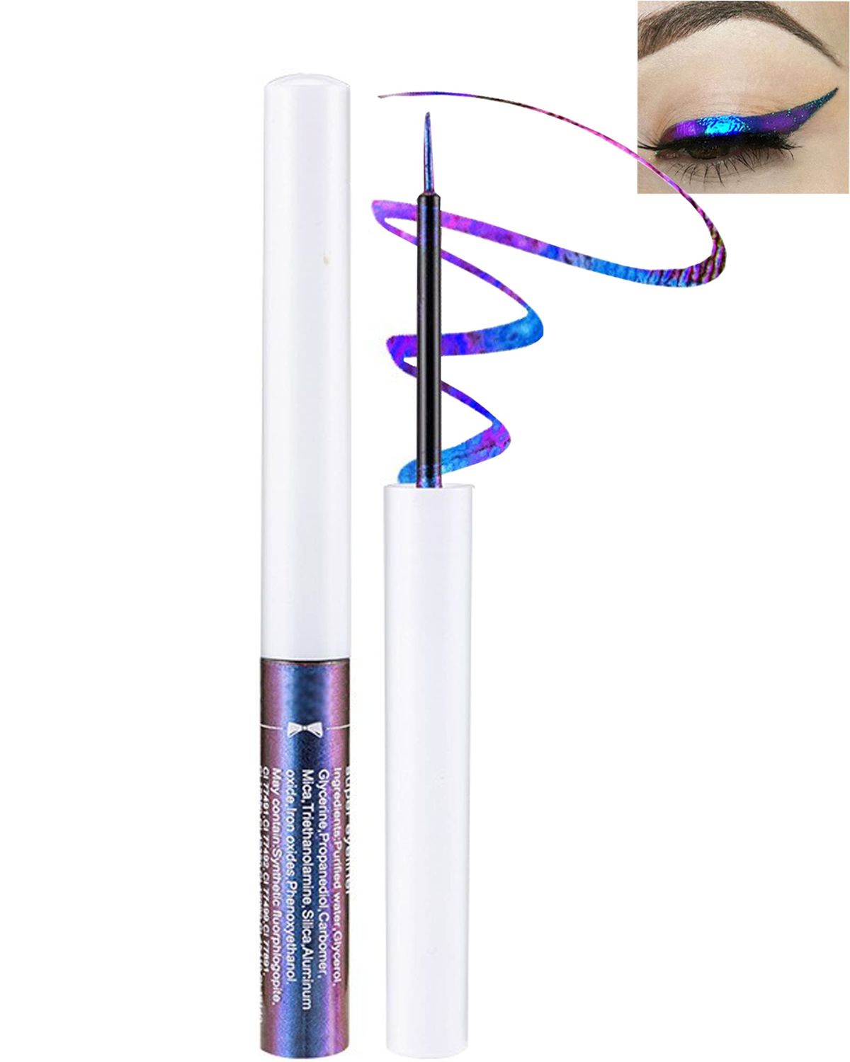 Chameleon Glitter Eyeliner Liquid-1Pcs Blue Purple Colored Metallic High-Pigmented Multichrome Shimmer Eye Liner Eyeshadow Pen,Longlasting Ultra-Fine Tip Eyeliner,Christmas Makeup Gift for Women-05#
