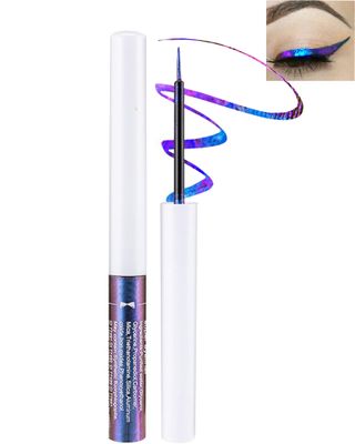 Chameleon Glitter Eyeliner Liquid-1Pcs Blue Purple Colored Metallic High-Pigmented Multichrome Shimmer Eye Liner Eyeshadow Pen,Longlasting Ultra-Fine Tip Eyeliner,Christmas Makeup Gift for Women-05#