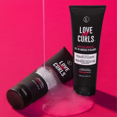 Love Ur Curls Irish Sea Moss Hair Gel, Medium Hold Hair Styling Curling Gel for Defined Curly Hair, Waves &amp; Coils, Vegan, Cruelty Free, 236mL