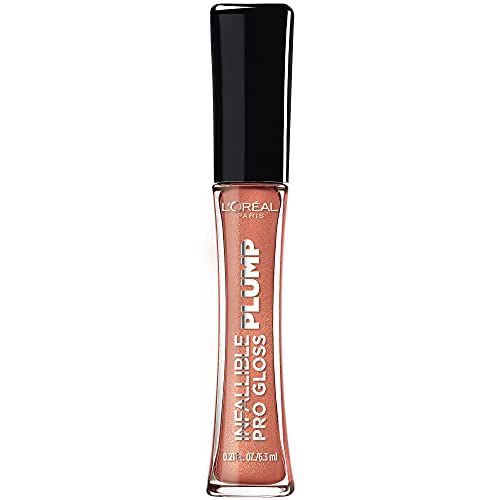 L&#39;Oreal Paris Infallible Pro Gloss Plump Lip Gloss with Hyaluronic Acid, Long Lasting Plumping Shine, Lips Look Instantly Fuller and More Plump, Lucid Glow, 0.21 fl. oz.