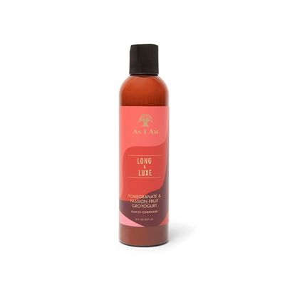 As I Am Long and Luxe GroYogurt Leave-In Conditioner - 8 Ounce - with Yogurt, Pomegranate, &amp; Passion Fruit - Moisturizes &amp; Hydrates Curls