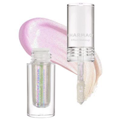 CHARMACY Multichrome Liquid Glitter Eyeshadow, Color Changing Eyeshadow, Metallic Pigmented Long Lasting with No Crease Sparkling Eyeshadow Chameleon Makeup #15