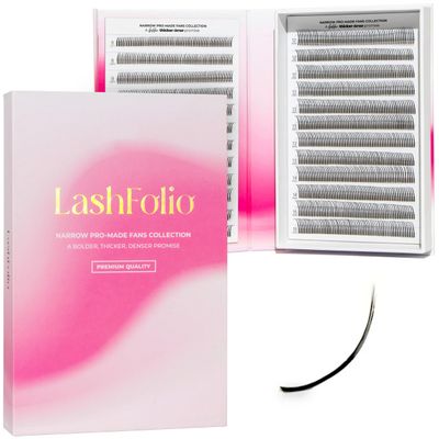LLBA LashFolio Wet Promade Fans | Handmade Volume Eyelashes | Multi Selections From 5D To 10D | C CC D Curl | 0.030.07 mm | 8-15mm Length | Long Lasting | Easy Application (5D-0.07 D 8mm-15mm)