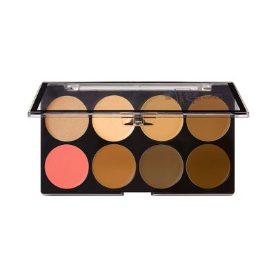 Ruby Kisses Flawless Finish with 3D Contour Cream Makeup Palette - Lightweight, Multi-Palette, Contouring Foundation, Creamy, Sculpt &amp;Highlighting, Define Cheekbones (Light Medium)