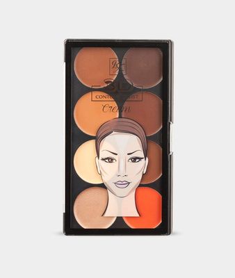 Ruby Kisses Flawless Finish with 3D Contour Cream Makeup Palette - Lightweight, Multi-Palette, Contouring Foundation, Creamy, Sculpt &amp;Highlighting, Define Cheekbones (Light Medium)