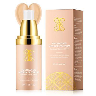 Foundation 4 in 1 - Foundation with SPF 50, Longwearing &amp; Waterproof, Color Changing Foundation Hydrating Concealer Light Spectrum for Gym, Sport, 30g1.05 fl.oz