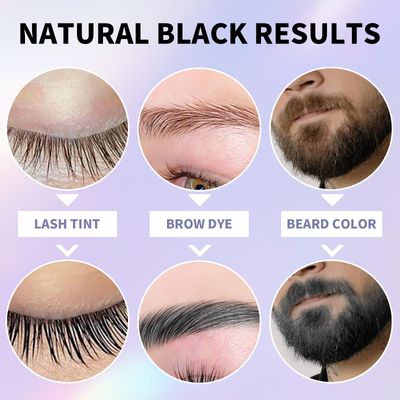 PERMANIA Lash Color Kit, Professional Natural Black Brow Color Lasts up to 4 Weeks for Newbie &amp; Pro Kit Fast Quick Coloring (without silicone eye patch)