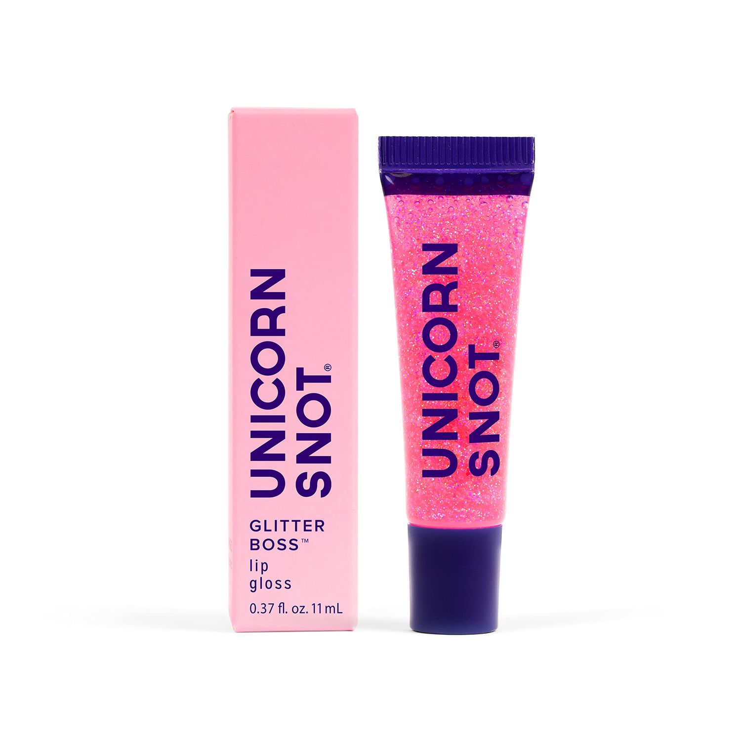 UNICORN SNOT Glitter Lip Gloss - Sparkly Lip Shine - Stocking Stuffers for Women, Gifts for Teen Girls - Vegan &amp; Cruelty-Free Non-Sticky Formula Lip Gloss Glitter Makeup - Holographic Pink (Flamingo)
