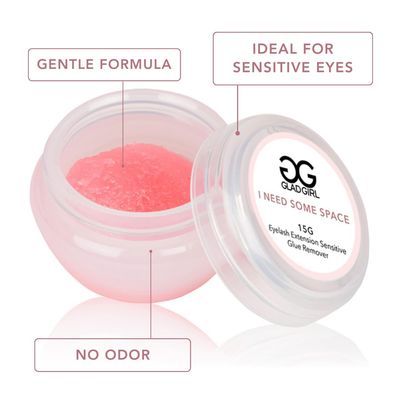 GladGirl False Eyelash Extensions Cream Glue Remover - Gentle 15g | Low Irritation Cream for Sensitive Skin