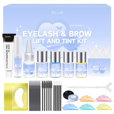 Lash Lift Kit &amp; Brow Lamination Kit - 4 in 1 Professional Lash Perm Kit - Results up to 8 Weeks -Easy to Apply and Long Lasting Finish for Beginner-Suitable for Salon &amp; Home