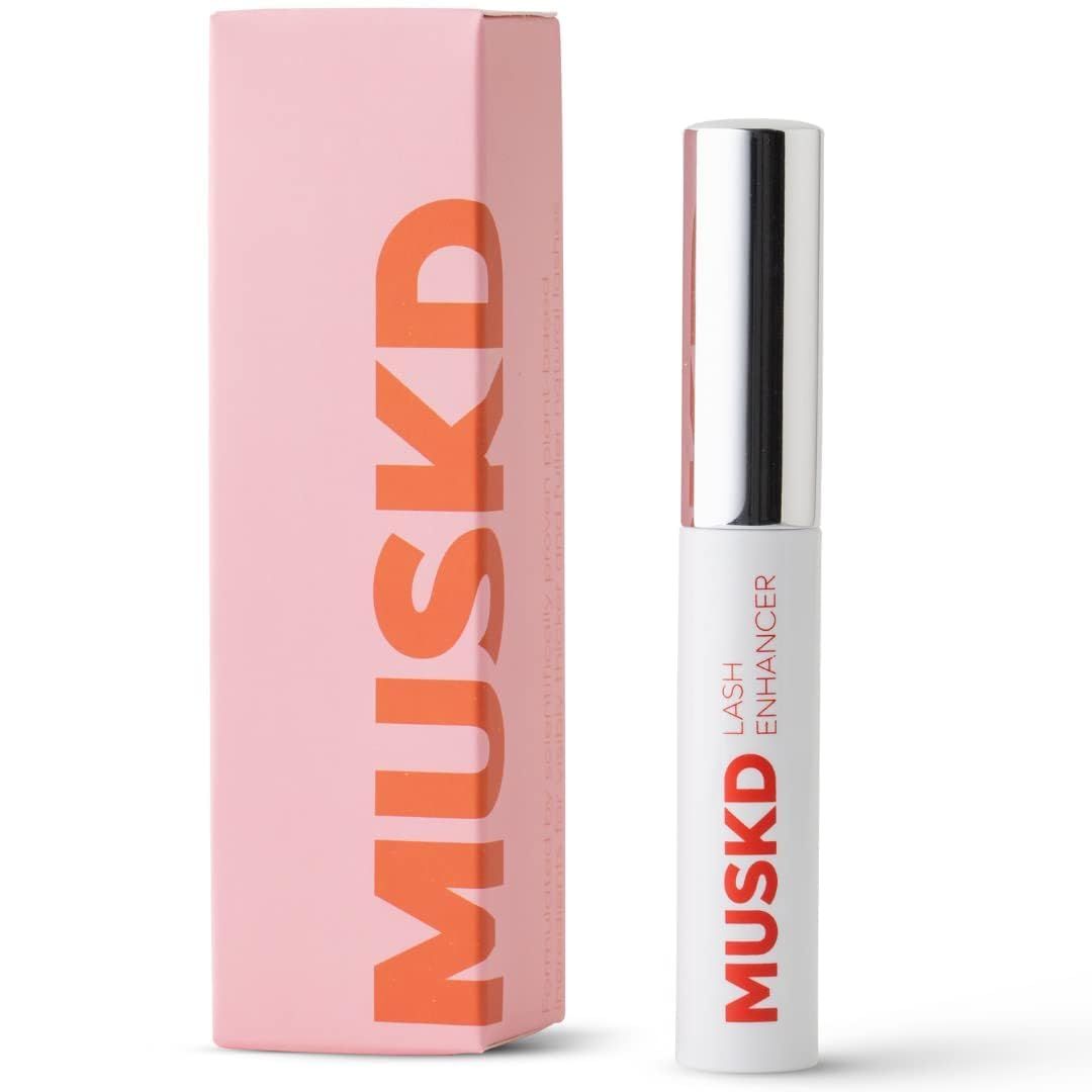 MUSKD Eyelash Growth Serum - Lash Enhancer for Longer, Thicker, Fuller Lashes &amp; Brows - Natural, Vegan &amp; Cruelty-Free Eyelash Serum for Lash &amp; Brow Growth, Gentle Formula (3 ML)