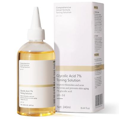 Glycolic Acid 7% Exfoliating Toner Glycolic Acid Toner Gently Exfoliates 240ml - Glycolic Acid Toning Solution Reduces Skin Blemishes