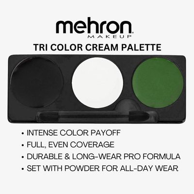 Mehron Makeup Tri-Color Character Makeup Palette | Halloween, Special Effects and Theater Cream Makeup FX Palette | Face Paint Makeup .7 oz (20 g) (Monster)