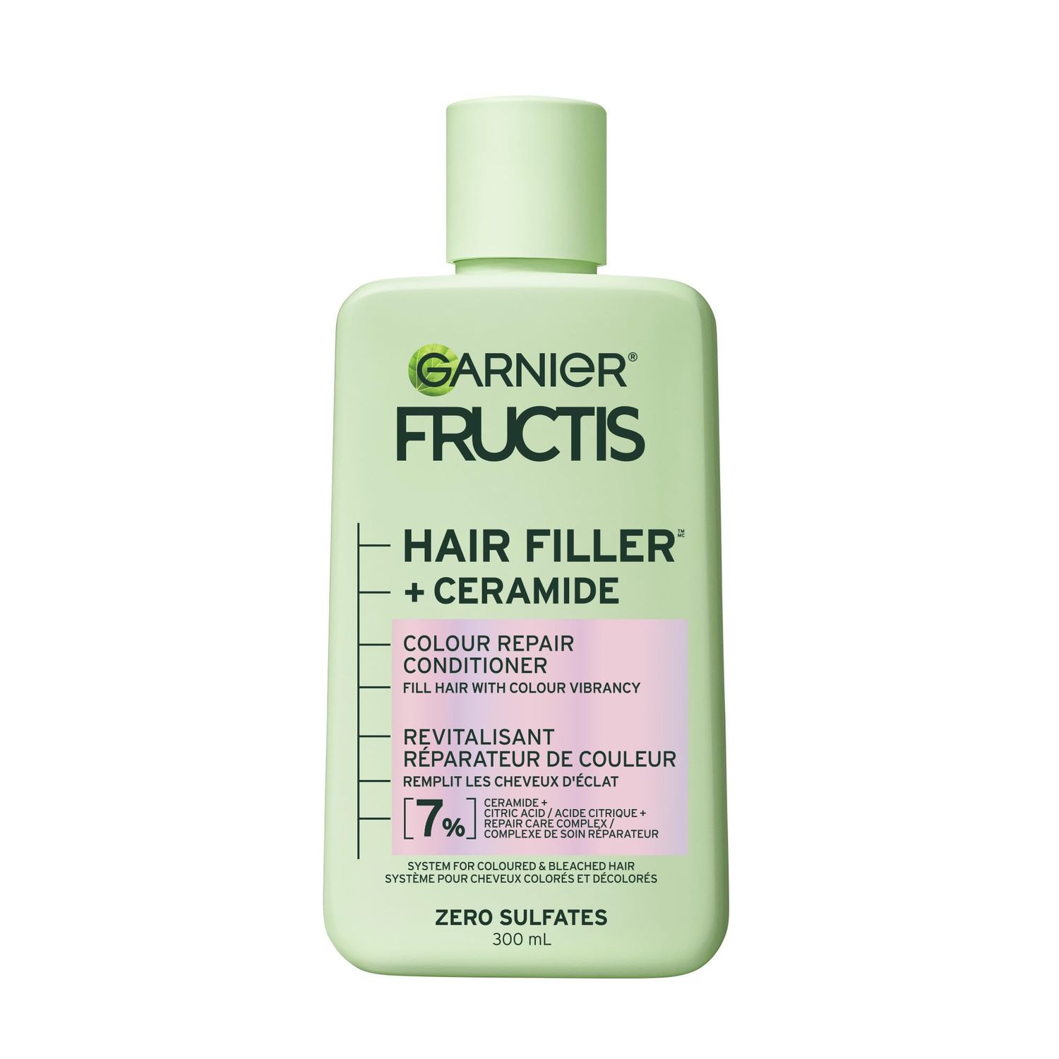Garnier Fructis Hair Filler Color Repair Conditioner with Ceramide, Smoothing &amp; Sulfate Free Conditioner for Colored, Bleached Hair, 10.1 Fl Oz, 1 Count