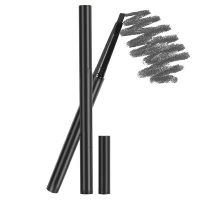 2Pcs Eyebrow Brush Pencil, DoubleHeaded Long Lasting Eye Brow Pen Looking Brows Effortlessly(Dark gray)