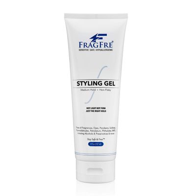 FRAGFRE Styling Gel Fragrance Free 8 oz Medium Hold - Hair Styling Gel for Sensitive Skin - Hypoallergenic Parabens Free - Gluten Free Vegan Cruelty Free - for Men Women and Children