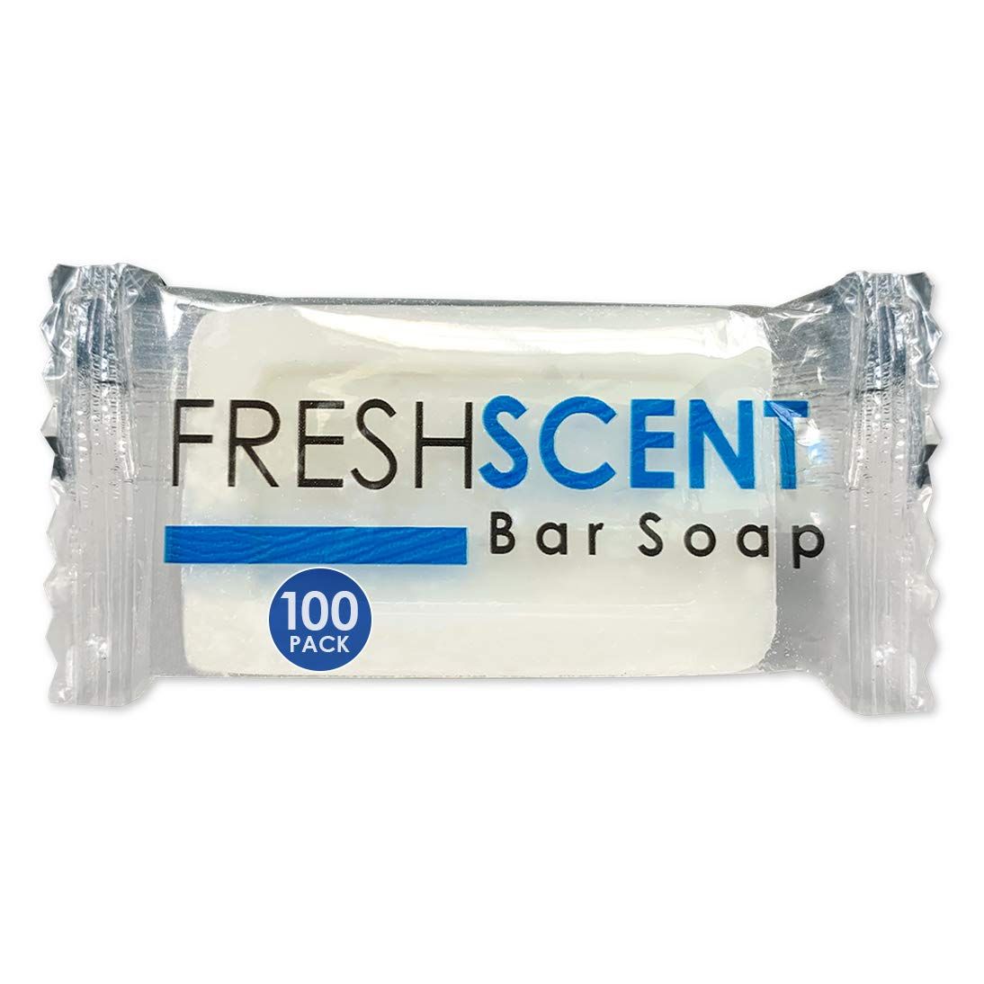 Freshscent 0.5 oz Bar Soap 100 Pack Hotel Travel Size, Individually Wrapped, Vegetable Based, Bulk Amenities and Toiletries for Hospitality